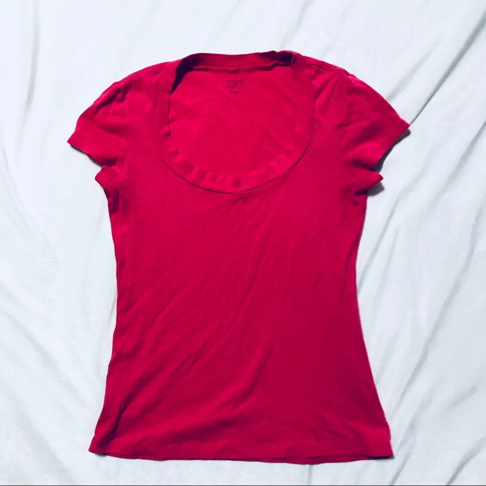 Ann Taylor Loft Scalloped Neck Top